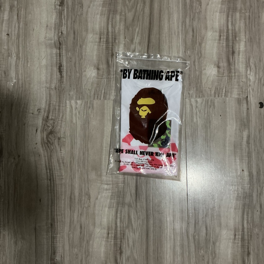 Bape Brown and Pink Graphic Tee